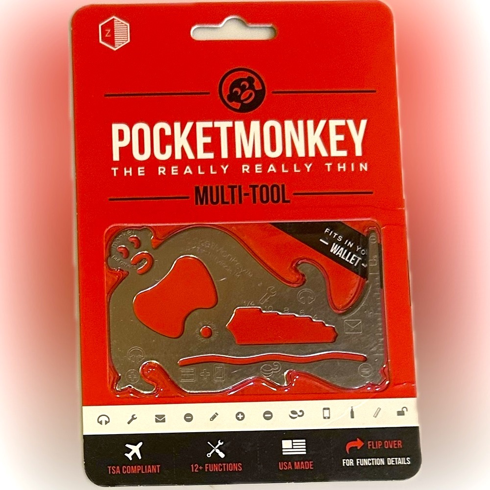 2014 POCKETMONKEY MULTI-TOOL WALLET CREDIT CARD SZ STAINLESS STEEL SCREWDRIVER